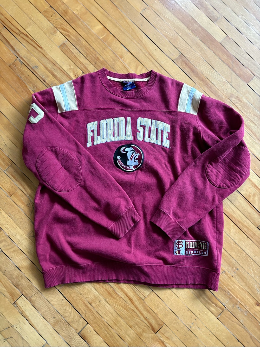 Champion Garnet Florida State Crewneck Sweatshirt with Cream Accents